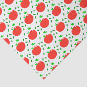 Rode appels en groene bladeren tissuepapier (Detail)