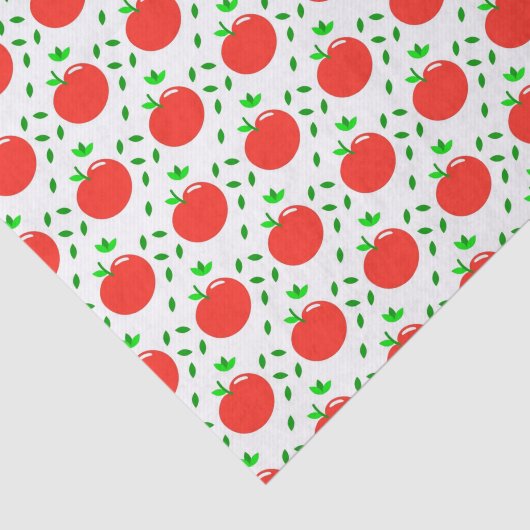 Rode appels en groene bladeren tissuepapier (Detail)
