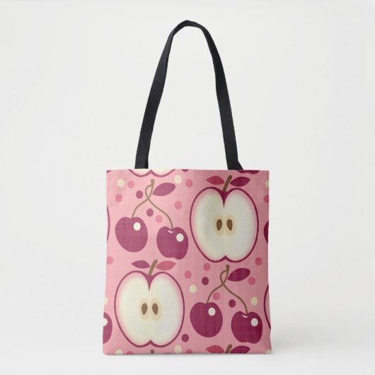 Rode appels en kersen Canvas tas (Voorkant)