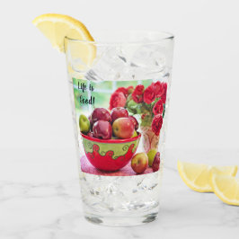 Rode Appels en Rozen Het Leven is Goed Drinken Glas