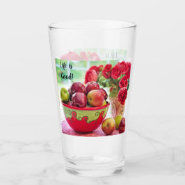 Rode Appels en Rozen Het Leven is Goed Drinken  Glas