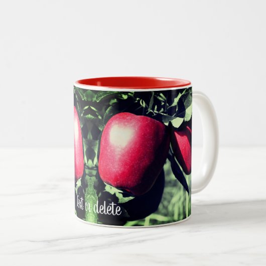 Rode appels Gedeeltelijke kleur Aangepast Tweekleurige Koffiemok (Voorkant rechts)