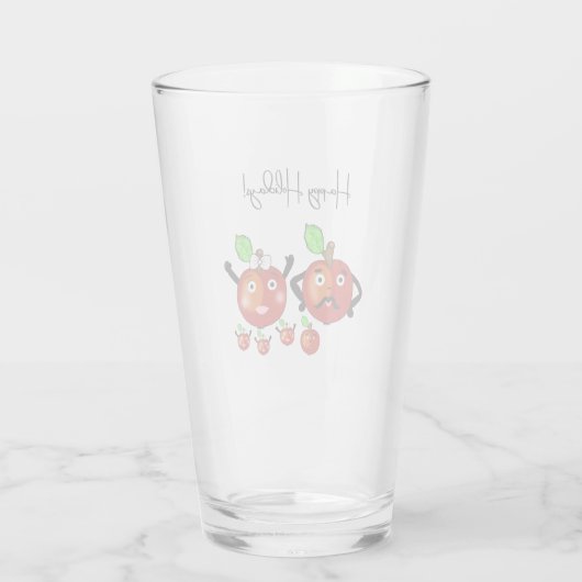 Rode appels glas (Achterkant)
