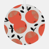 Rode appels: Gouden gestructureerd patroon. Glas Ornament (Achterkant)