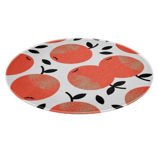 Rode appels: Gouden gestructureerd patroon. Snijplank (Hoek)