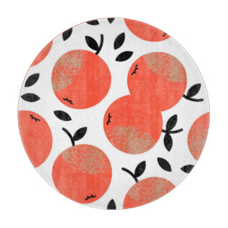 Rode appels: Gouden gestructureerd patroon. Snijplank