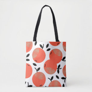 Rode appels: Gouden gestructureerd patroon. Tote Bag