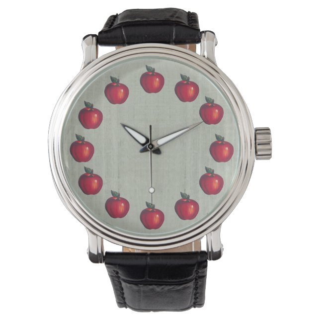 Rode appels groen horloge (Voorkant)