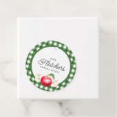 Rode Appels & Groene Gingham Custom Bedankjes Labels (In situ)