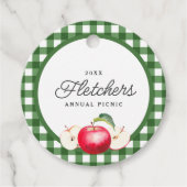 Rode Appels & Groene Gingham Custom Bedankjes Labels (Voorkant)