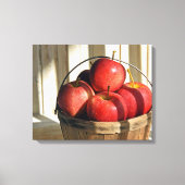 Rode appels in Bushel Basket Canvas Afdruk (Voorkant)