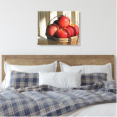 Rode appels in Bushel Basket Canvas Afdruk (Insitu (Slaapkamer))