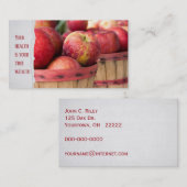 Rode appels in bushel manden visitekaartje (Voorkant / Achterkant)