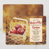 Rode appels in een mand uitnodiging (Voorkant / Achterkant)