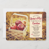 Rode appels in een mand uitnodiging (Voorkant)