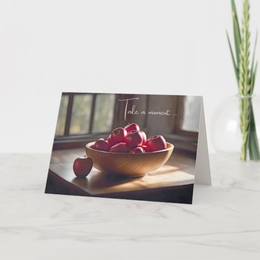 Rode appels in houten kom kaart (Voorkant)