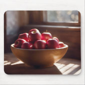 Rode appels in houten kom muismat (Voorkant)