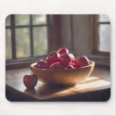 Rode appels in houten kom muismat (Voorkant)