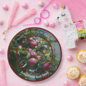 Rode appels klaar voor het plukken van een geperso papieren bordje (Feest)