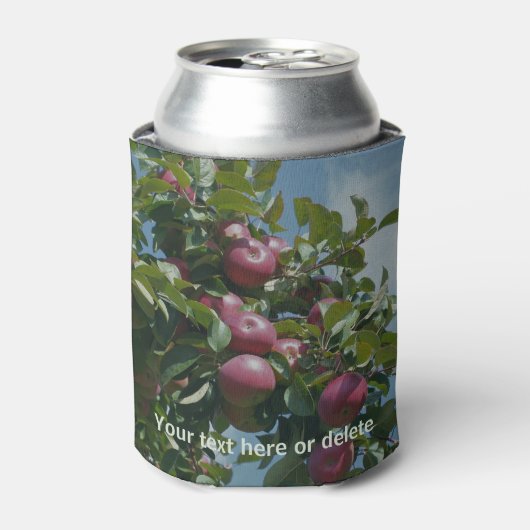 Rode appels klaar voor het plukken van gepersonali blikjeskoeler (Blikje Voorkant)