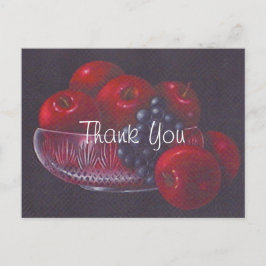 Rode appels leven nog steeds olie schilderen Dank Briefkaart