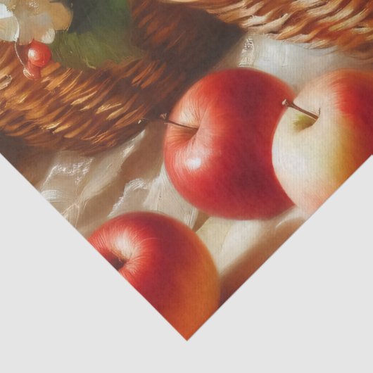 rode appels mand stilleven schilderij decoupage tissuepapier (Detail)