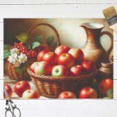 rode appels mand stilleven schilderij decoupage tissuepapier