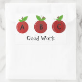 Rode appels met ABC's Rechthoekige Sticker (Tas)