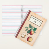 Rode appels met bladeren gepersonaliseerde samenst notitieboek (Binnen)