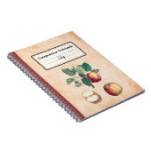 Rode appels met bladeren gepersonaliseerde samenst notitieboek (Rechterzijde)