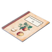 Rode appels met bladeren gepersonaliseerde samenst notitieboek (Linkerzijde)