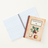 Rode appels met bladeren gepersonaliseerde samenst notitieboek (Binnen)