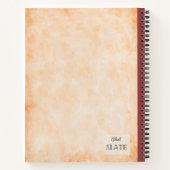 Rode appels met bladeren gepersonaliseerde samenst notitieboek (Achterkant)