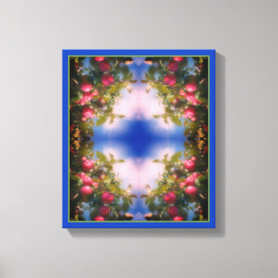 Rode appels op Abstracte boomverf Canvas Afdruk