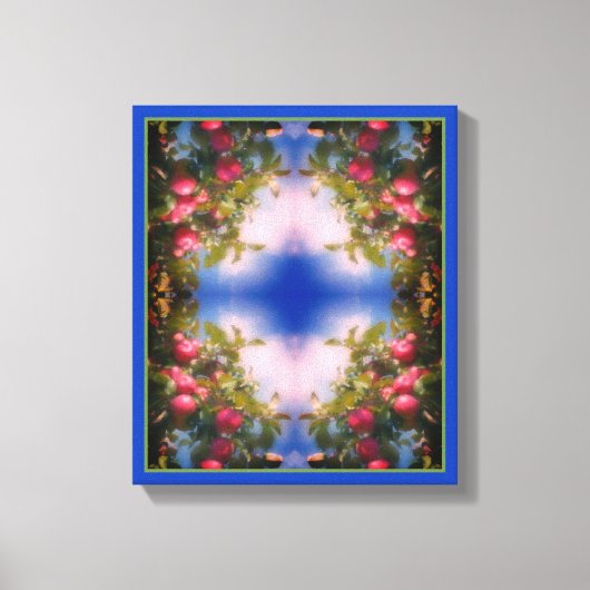 Rode appels op Abstracte boomverf Canvas Afdruk (Voorkant)