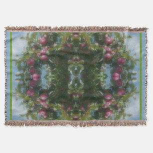 Rode appels op Abstracte boomverf Deken