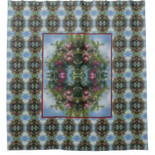 Rode appels op Abstracte boomverf Douchegordijn