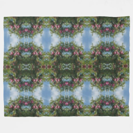 Rode appels op Abstracte boomverf Fleece Deken (Voorkant (Horizontaal))