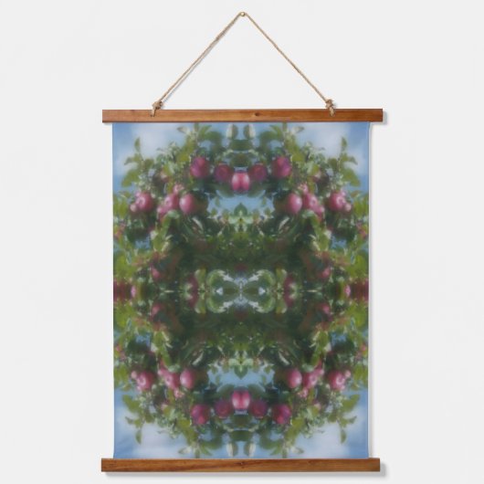 Rode appels op Abstracte boomverf Hangend Wandkleed (Voorkant)