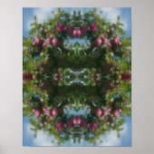 Rode appels op Abstracte boomverf Poster (Voorkant)