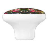 Rode appels op Abstracte Natuur van bomen Keramische Knop (Zijkant)