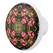 Rode appels op Abstracte Natuur van bomen Keramische Knop (Rechts)