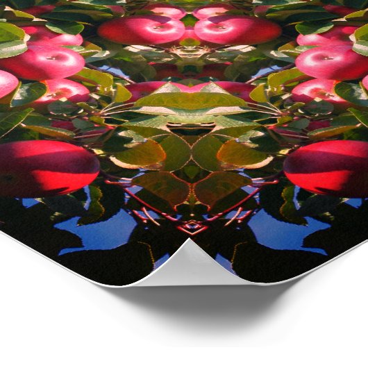 Rode appels op Abstracte Natuur van bomen Poster (Hoek)