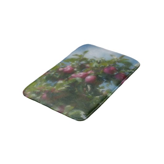 Rode appels op boom schilderen badmat (Gekanteld)