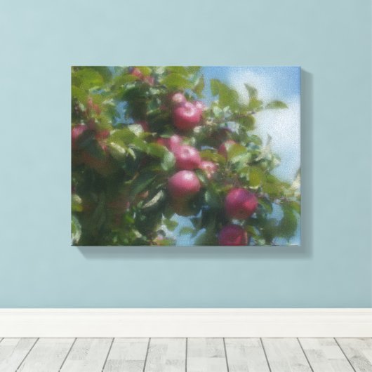 Rode appels op boom schilderen canvas afdruk (Insitu (Houten vloer))