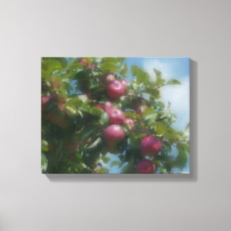 Rode appels op boom schilderen canvas afdruk