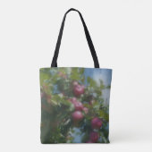 Rode appels op boomfoto's tote bag (Achterkant)