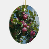 Rode appels op boomversiering van de Natuur Keramisch Ornament (Rechts)