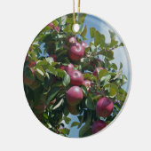 Rode appels op boomversiering van de Natuur Keramisch Ornament (Links)