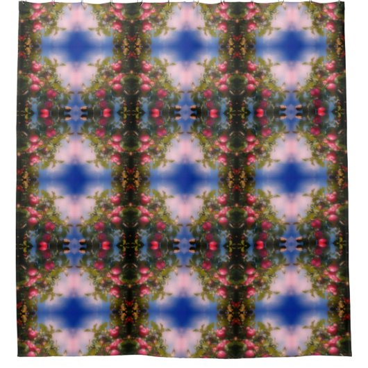 Rode appels op de boom Abstract Douchegordijn (Voorkant)